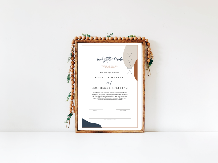 Hochzeitsurkunde "Terés"